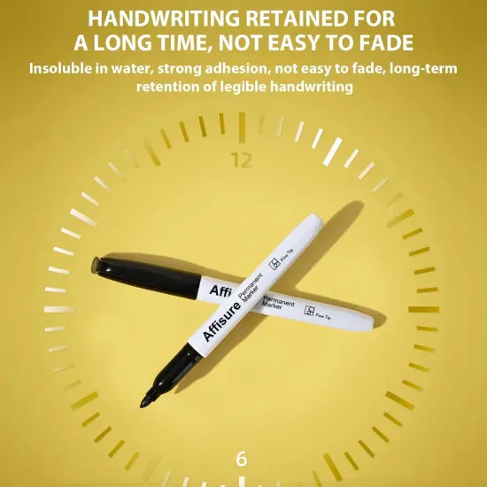 Permanent markers, 100 packs permanent markers bulk, quick drying in one second, waterproof, smooth, not easy to erase, durable, can be marked on glass, tiles and cloth, office supplies {5}