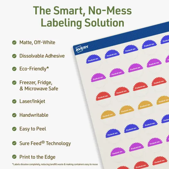Avery Dissolvable Labels, 1" Starburst {8}