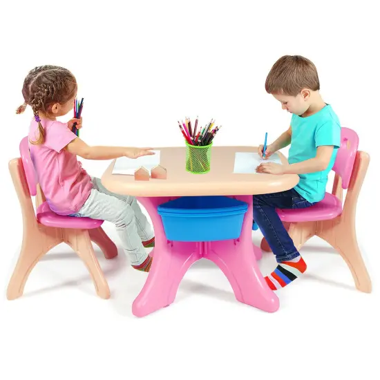 Kids Activity Table and Chair Set Play with Storage Multicolor {4}