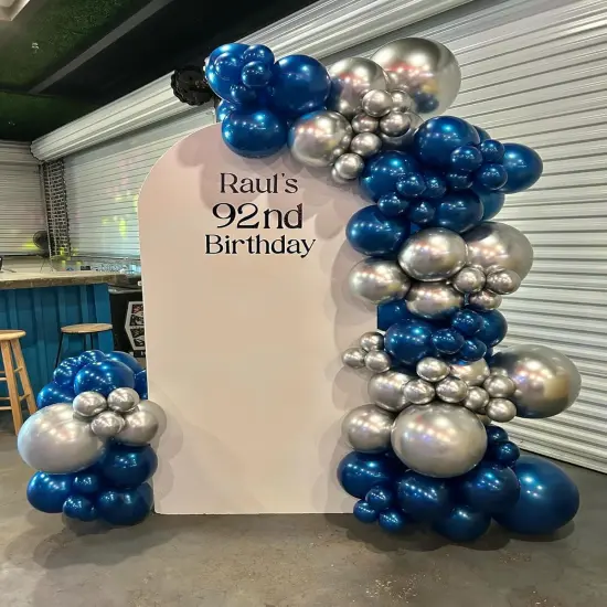 Blue and Silver Balloons, Pearl Navy Blue Balloon Metallic Blue Silver Confetti Balloons for Birthday Graduations Space Engagement Decorations {3}
