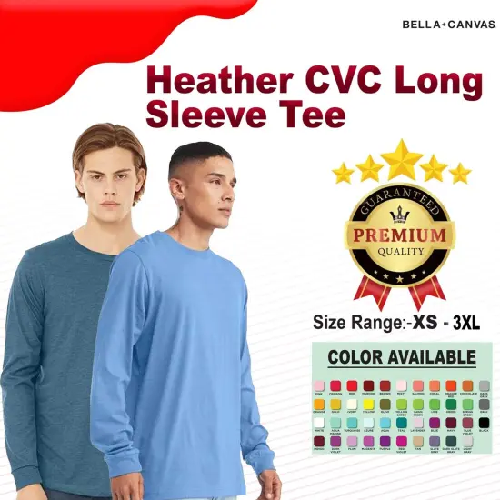 BELLA + CANVAS&reg; Heather CVC Crewneck Long Sleeve Tee Heather mustard {2}