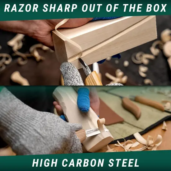 Wood Carving Kit S15 Wood Whittling Kit for Beginners Kids - Wood Carving Knife Set Whittling Knife Wood Carving Knives Carving Tools {3}