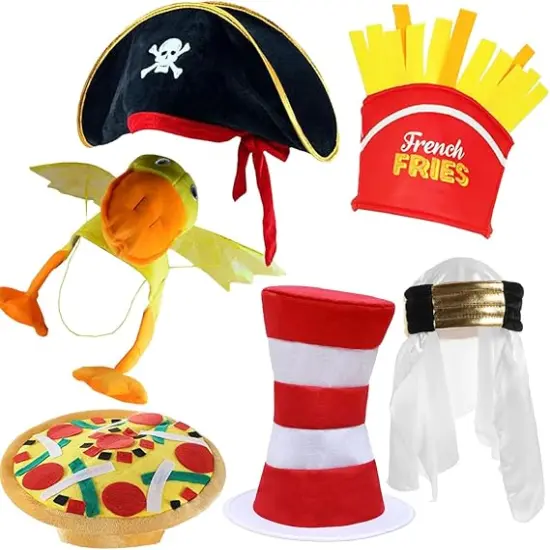 Bulk Premium Funny Hats, 24 Assorted Dress Up Costume Hat, Crazy Party Hats, Novelty Party Hats, Costume Hats for Adults, Teens, Photo Booth Prop for Graduation, Wedding, Birthday, Bachelorette, etc {5}