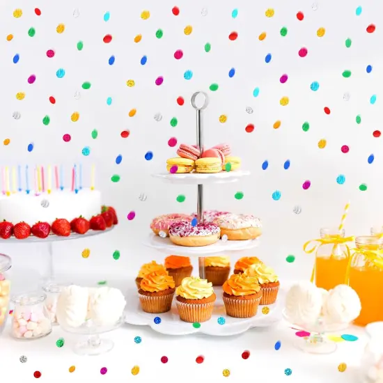 Multicolor Sparkle Foil Confetti, Glitter Round Confetti Birthday Scatter Table Metallic Sequin Sprinkles Circle Dots for Baby Shower Wedding Christmas Valentine Party Decorations {3}