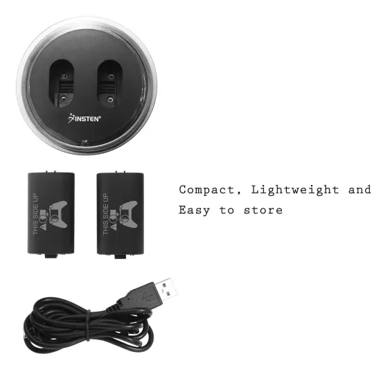 2-Pack Rechargeable Batteries Compatible with Xbox Series X, Series S, and Xbox One - Comes with 2 2800mAh Batteries and Charging Station - Smart LED Indicator {5}