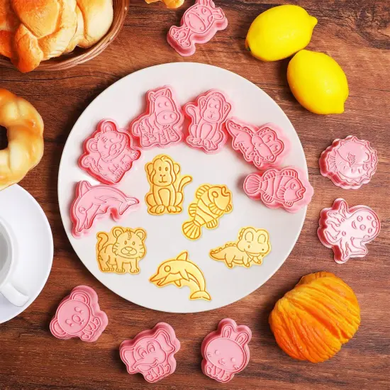 Animal Cookie Cutters with Plunger Stamps Set 24 Pieces {3}