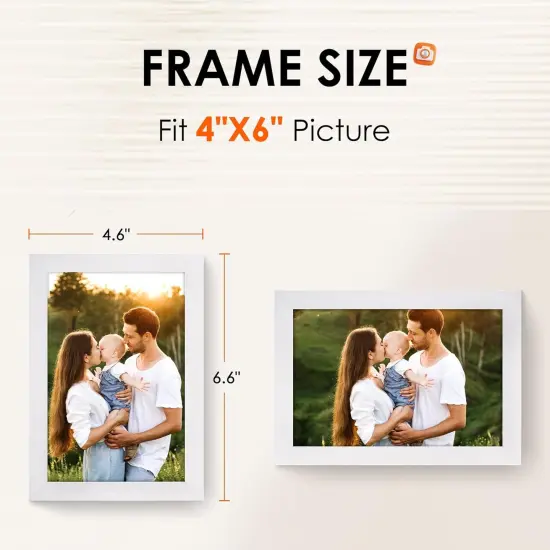 4x6 Picture Frame Bulk-4 Pack, Photo Frame 4x6 with HD Plexiglass, White Picture Frames Collage Wall Decor, Wall & Tabletop Picture Frames {2}