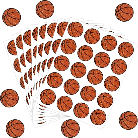 500Pcs Glitter Basketball Sticker Sport Paper Decal Self-Adhesive Sticker Label for Party Favor Envelope Scrapbook DIY Supplies, 1.5 in {1}