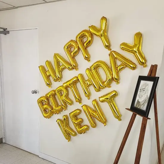 52 Pcs Gold Letter Balloons Foil Alphabet A to Z Balloons DIY Personalized Phrase Banner {2}