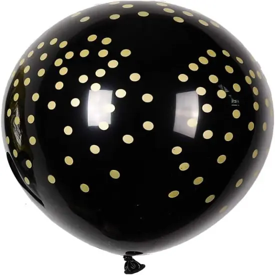 60pcs 12inch Helium Balloon Bouquet Metallic Gold Pearl Black Clear with Dot Balloon Perfect for Baby Shower Bridal Shower Birthday Anniversary Party Decorations(Black) {3}