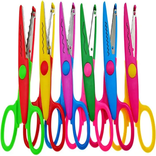 Lacework Wavy Paper Edger Scissors Pinking Shears Set for Handcraft Works(6pcs,Different Cutting Effects) {1}