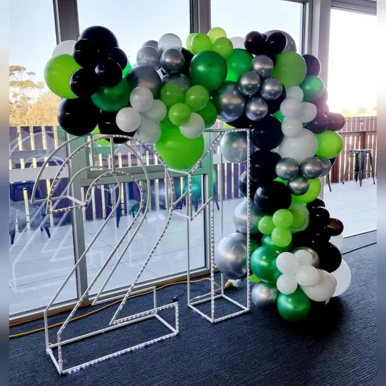 Green & Black Balloons - Video Game Balloons with Silver Confetti for Baby Shower, Graduation, Soccer, Birthday Parties {2}