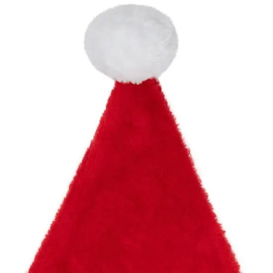 Northlight Red and White Plush Unisex Adult Christmas Santa Hat Costume Accessory - Small {5}