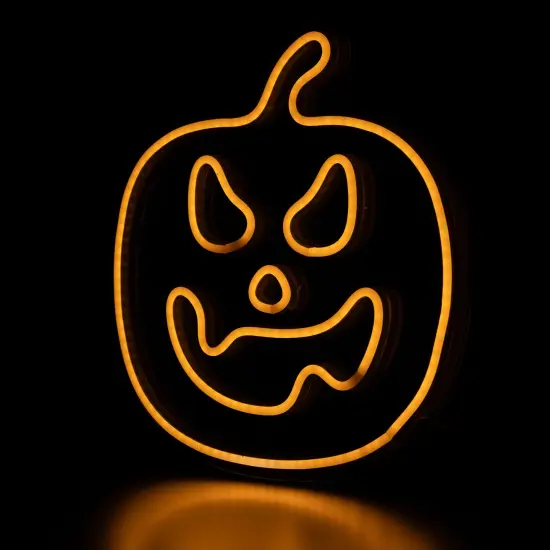 Northlight LED Jack-O-Lantern Neon Lighted Halloween Wall or Window Decoration - 15" - Orange {6}