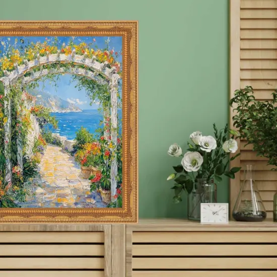 Funky Birght Gold Leaf Gothic Picture Frame 13x17 frame {5}