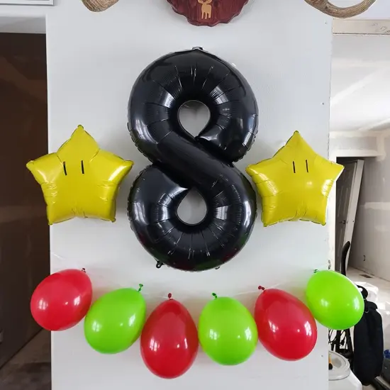 18 Number Balloon Black, 40 Inch Large 18/81 Number Foil Mylar Balloons for 18th Birthday Party Celebration Decorations Supplies, Digital Balloons for Wedding Anniversary Events Decorations {4}