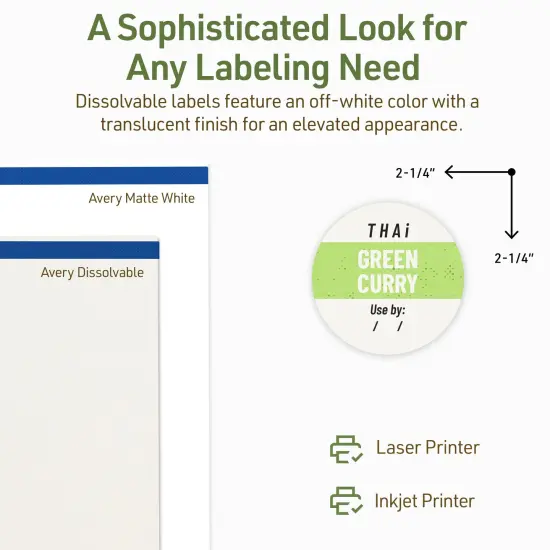 Avery Dissolvable Labels, 2.25" Diameter Round {10}