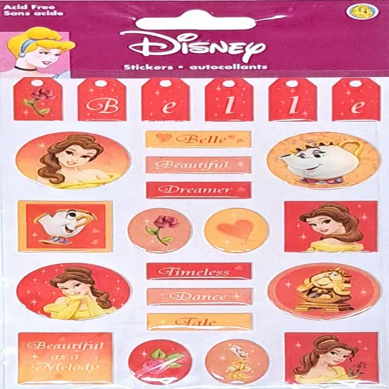 Disney Princess Bell Dimensional Epoxy Stickers {1}