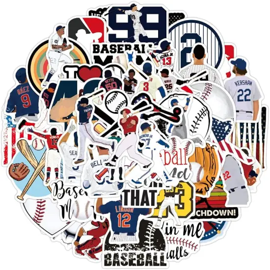 100 Pcs Baseball Stickers | Design for Laptop, Notebooks, Skateboards, Waterbottles | Waterproof Vinyl Stickers {5}