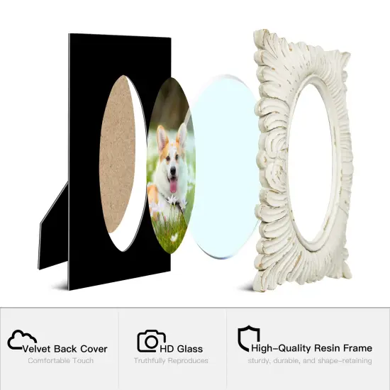 Set of 4 White Ornate Resin Wall or Tabletop Picture Frames-4x6 {6}