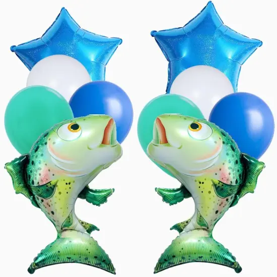 Rainbow Trout Mylar Foil Balloon Salmon Balloon Fisherman Fishing Party Supplies Tournament Fishing Decorations {1}