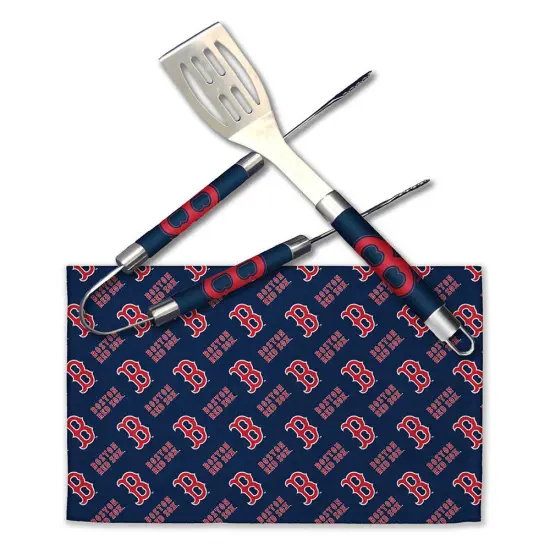 MLB 3-Piece BBQ Utensil Set 17.25 6 11 x 18 Inches Boston red sox {1}
