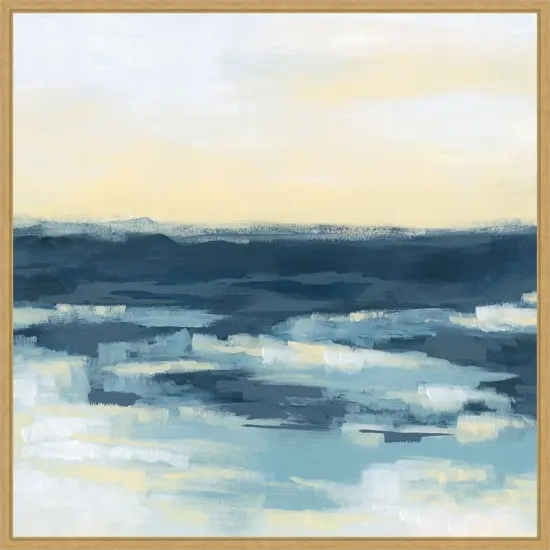 Golden Surf I by June Erica Vess Framed Canvas Wall Art {1}