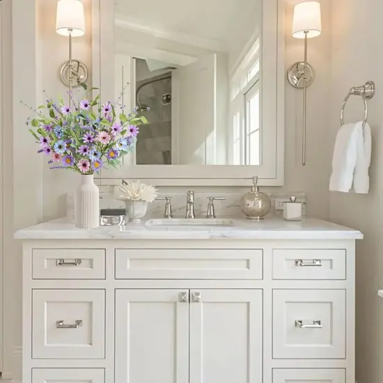 6 Pcs Daisy Summer Tabletop Floral Arrangements Flowers Artificial Silk Spring Flowers Colorful Fake Wildflowers Bouquet Faux Flower Stems Arrangements {5}