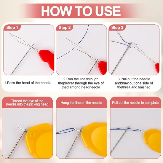 31 Pcs Needle Threaders for Hand Sewing, Fits All Needle Sizes,Include Gourd Shaped Sewing Needle Threader/Fish Type Easy Threader/Thumb Shaped Threaders/Seam Rippers/SewingTweezers/Scissor/Thimble {2}