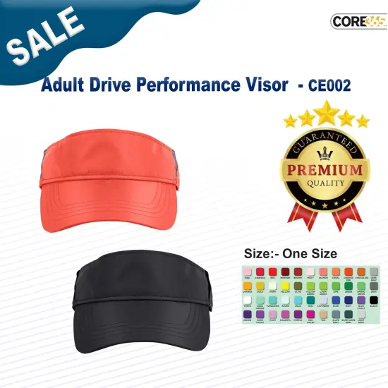 CORE365&reg; Adult Drive Performance Visor CLASSC RED/ CRBN {2}
