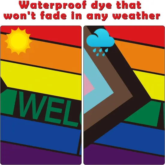 Progress Pride Flag Gay Flag Rainbow LGBT Flag 3X5 Foot 2Pcs Outdoor Indoor Waterproof Pride Decorations with Brass Grommets {4}
