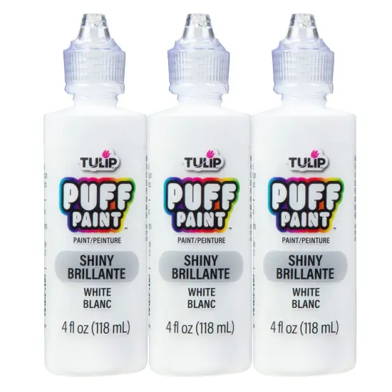 Tulip Puff Paint Slick White, Multi-Surface Craft Paint, 4 fl. oz. 3 Pack {1}