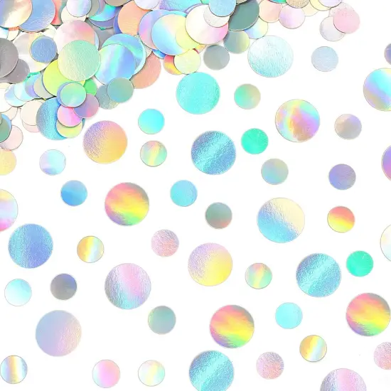 400PC Circle Dots Iridescent Confetti for Birthday Decorations Round Table Scatter for Wedding Baby Shower Bachelorette Bridal Shower Party Supplies {2}