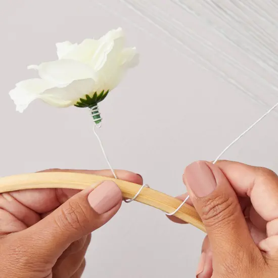 300 Pieces White 22 Gauge Floral Wire Stems for DIY Crafts, Artificial Flower Arrangements (16 In) {2}