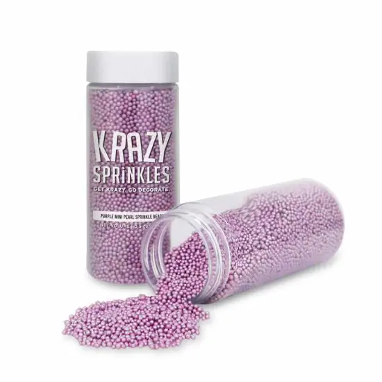 Krazy Sprinkles - Purple Pearl Mini Beads (1/2 Cup, 1x Jar) for Cakes, Ice Cream & Cookies {2}