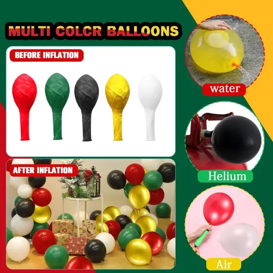 60 Pcs 12 Inch Confetti Balloon Latex Balloons with Ribbon for Birthday Wedding Party Baby Shower Decoration Supplies(Red, Yellow, Green, Black, White) {5}