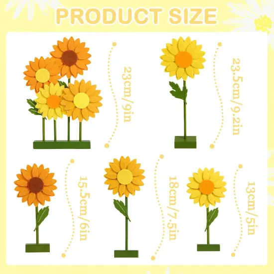 8 PCS Sunflower Felt Centerpieces for Tables {2}