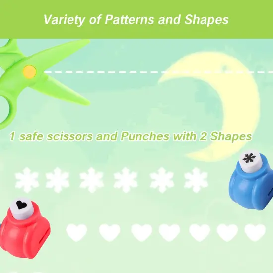 1Pcs Decorative Scissors and 2Pcs Paper Punches for Crafting for Kids & Adults Fun Craft Supplies for Scrapbooking DIY Projects&Fine Motor Skills Paper Cutter&Hole Puncher {3}