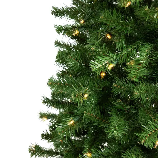 Northlight Pre-Lit Pendleton Spruce Full Artificial Christmas Tree - 4.5' - Clear Lights Green {5}