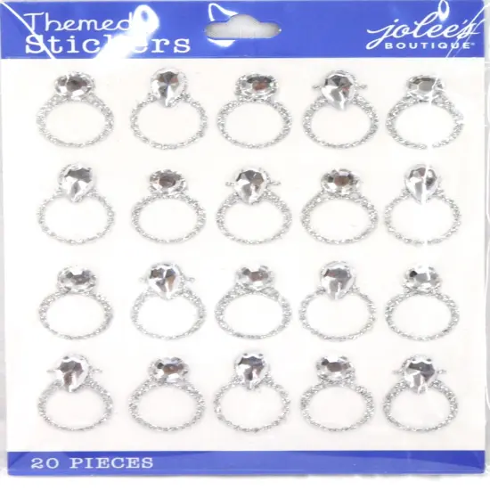 Jolee's Boutique Silver Wedding Rings Repeats Dimensional Stickers {1}