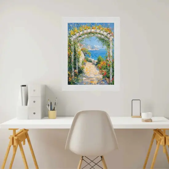 Modern White Wash Wood Grain Picture Frame 14x17 frame {6}