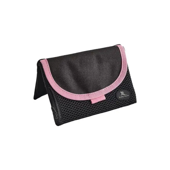 Running Buddy Magnetic Buddy Pouch, Beltess, Chafe and Bounce Free, Runners Fanny Pack, Phone Holder, Great for Running, Walking, Traveling & More, For Men & Women - 5-7/8" L x 4" W - Black and Pink {1}