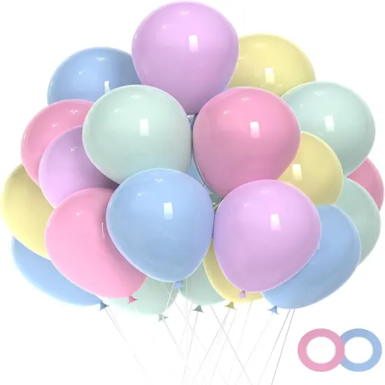 Pastel Balloons, Pastel party Balloons 50pcs 12 inch Colorful Rainbow Balloon Macaron Latex Balloons for Easter Birthday Baby Shower Rainbow Party Anniversary Party Decorations {1}