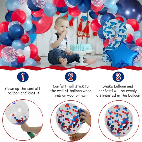 142pcs Red White and Blue Balloon Arch Garland Kit, Navy Blue for Blue 2024 Graduation Decorations July 4th Birthday Baseball Nautical Theme Party Flag Party Election Party {4}