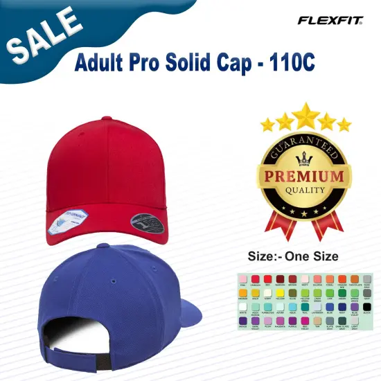 Flexfit&reg; Adult Pro Solid Cap BLACK {2}