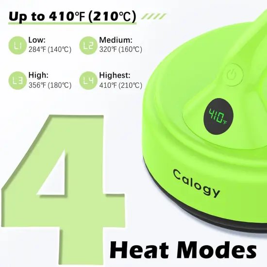 Mini Heat Press, 5" Diameter Round Heat Press Machine for T-Shirt Portable, 4 Levels Temp Max 410℉, Small Iron for Crafts, Coaster, Bag, Pillow, Ceramic, Sublimation Ink Vinyl Transfer (Green) {3}