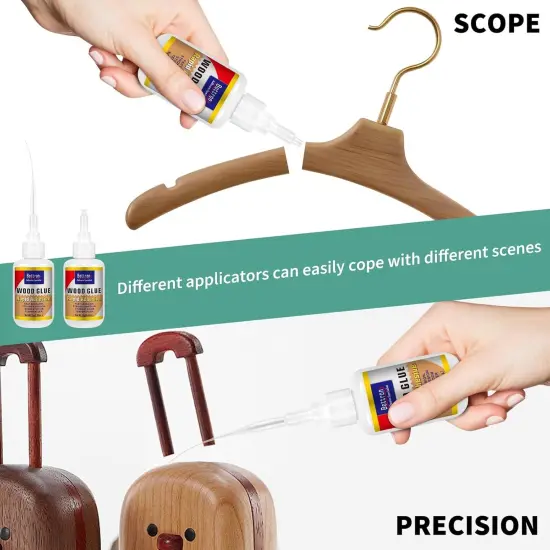 Wood Glue, 2 Pack Fast-Instant Super Glue for Wood, Clear Glue for Woodworking, Waterproof Cyanoacrylate Adhesives Ideal for Wooden Furniture, Wooden Product, Crafts, Floor, DIY {4}