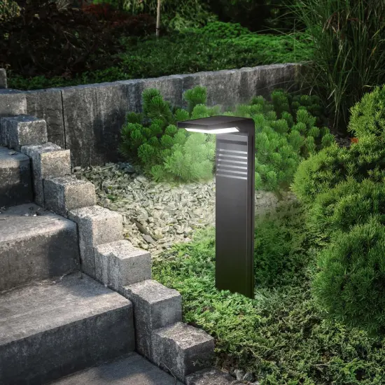 2 Pack Solar Pathway Lights Outdoor Waterproof - 100 Lumens LED Garden Lights, IP65 Rated, All-Night Illumination, Auto On/Off (Black) {6}