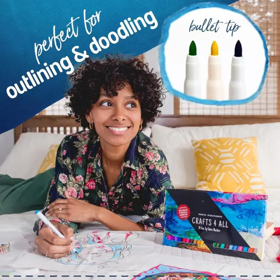 Fabric Pens for Clothes - Pack of 24 No Fade, Fabric Markers Permanent for Clothes - No Bleed, Machine Washable Shoe Markers for Fabric Decorating - Laundry Marker, Erases Stains Easily {3}