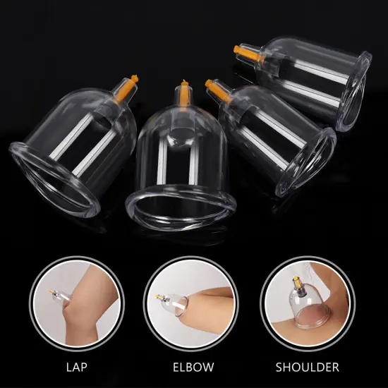 24-Cup Cupping Therapy Set with Magnetic Acupressure Needles - 5 Sizes (2.3"-1") for Full Body Pain Relief, Detachable Self-Use Kit for Blood Circulation & Muscle Recovery {3}